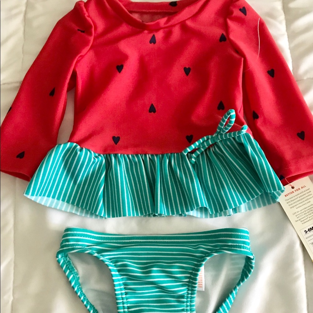 Two piece baby girl bathing suit